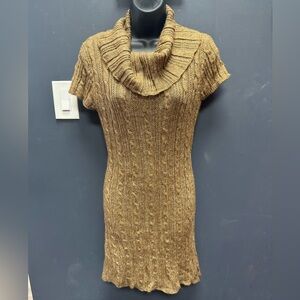 Vintage jj always turtleneck cable sweater dress knit new!